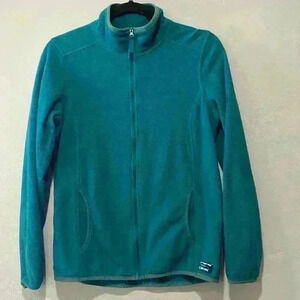 LL Bean Green Zip Up fleece jacket sweater size small
